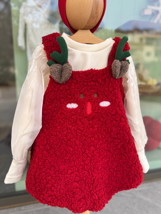 Rudolph Fleece Dress Set – Christmas Edition