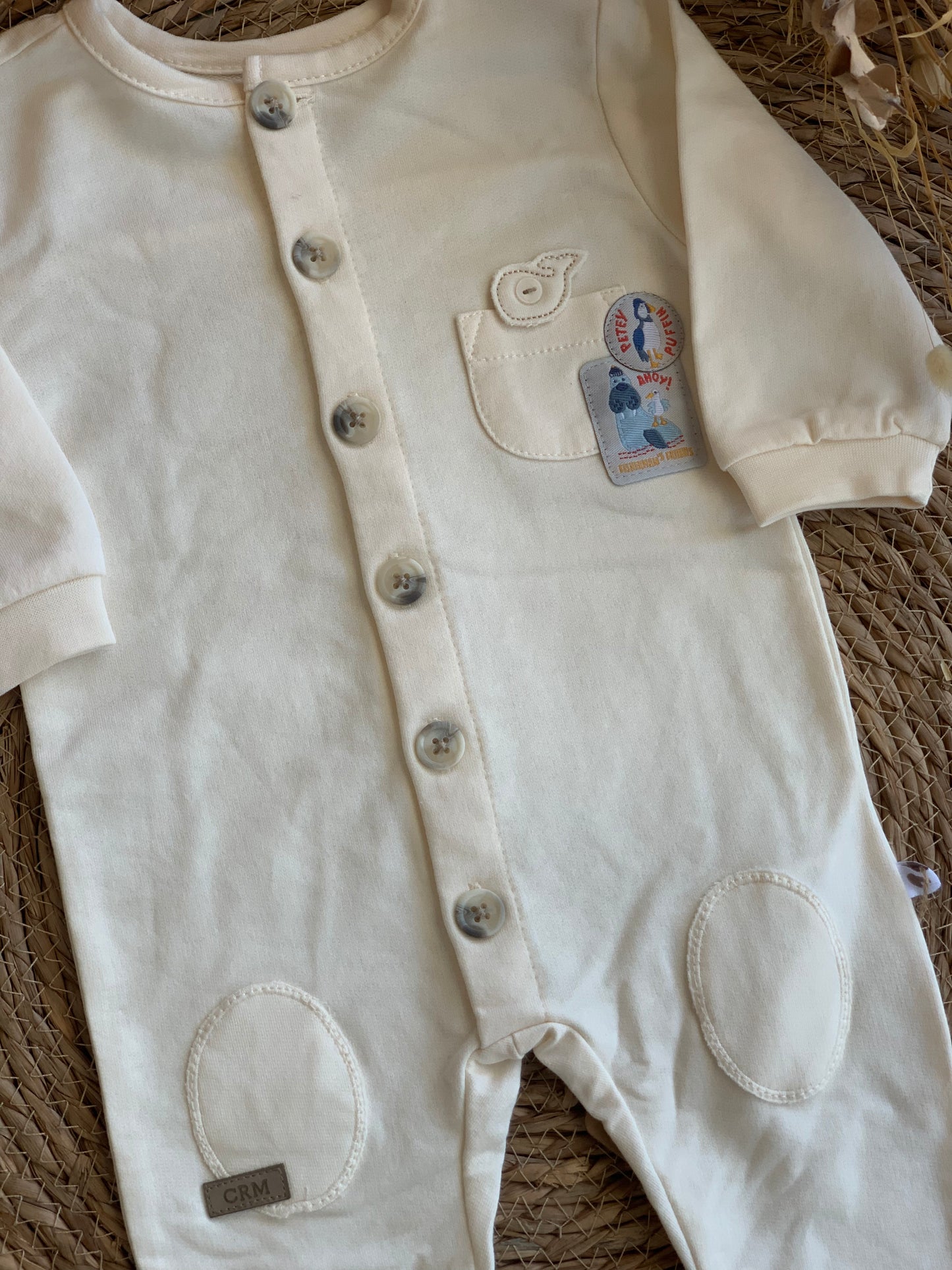 Petey Puffin Overall - Cream