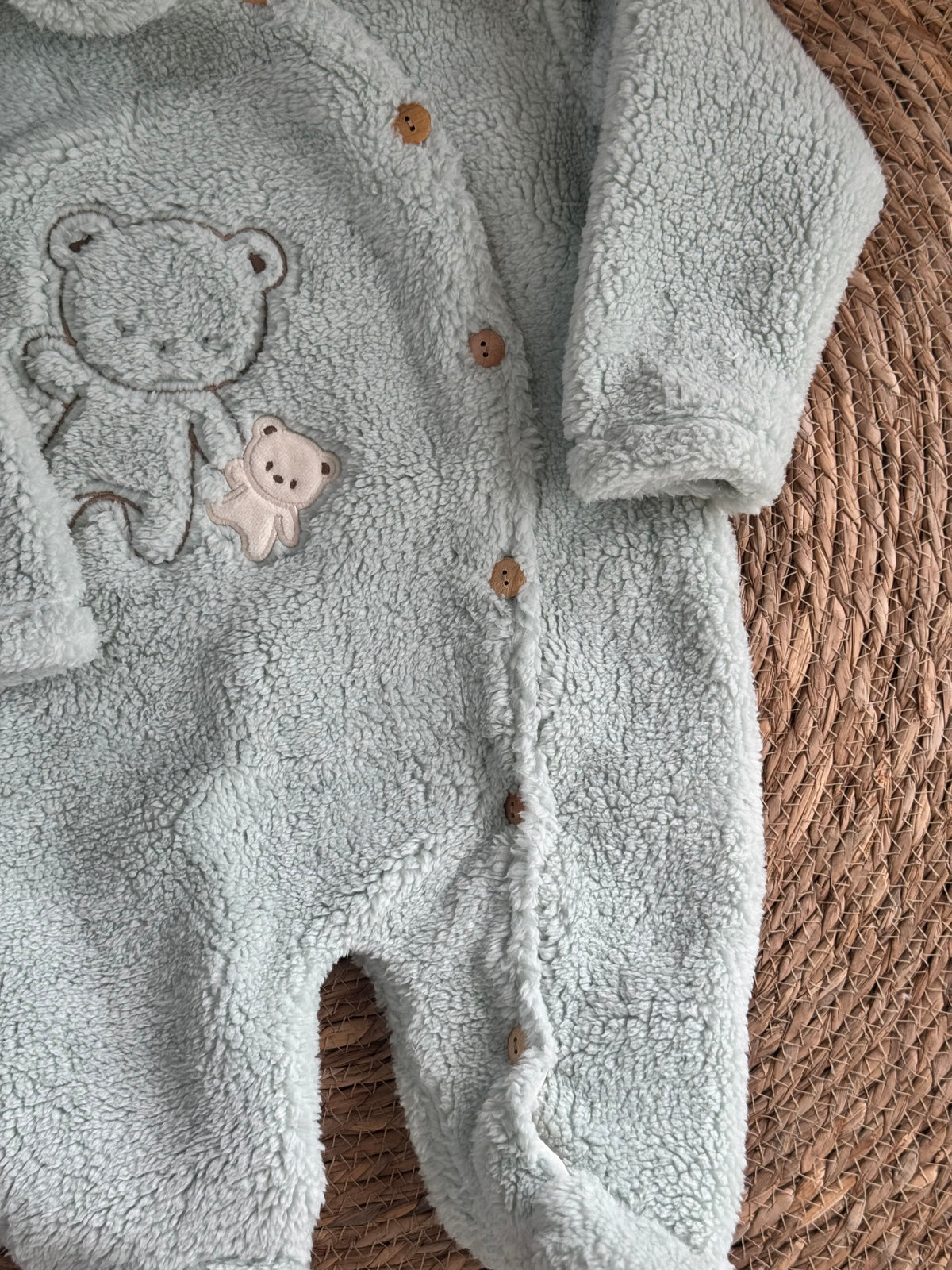 Cozy Bear Hooded Overall-Mint