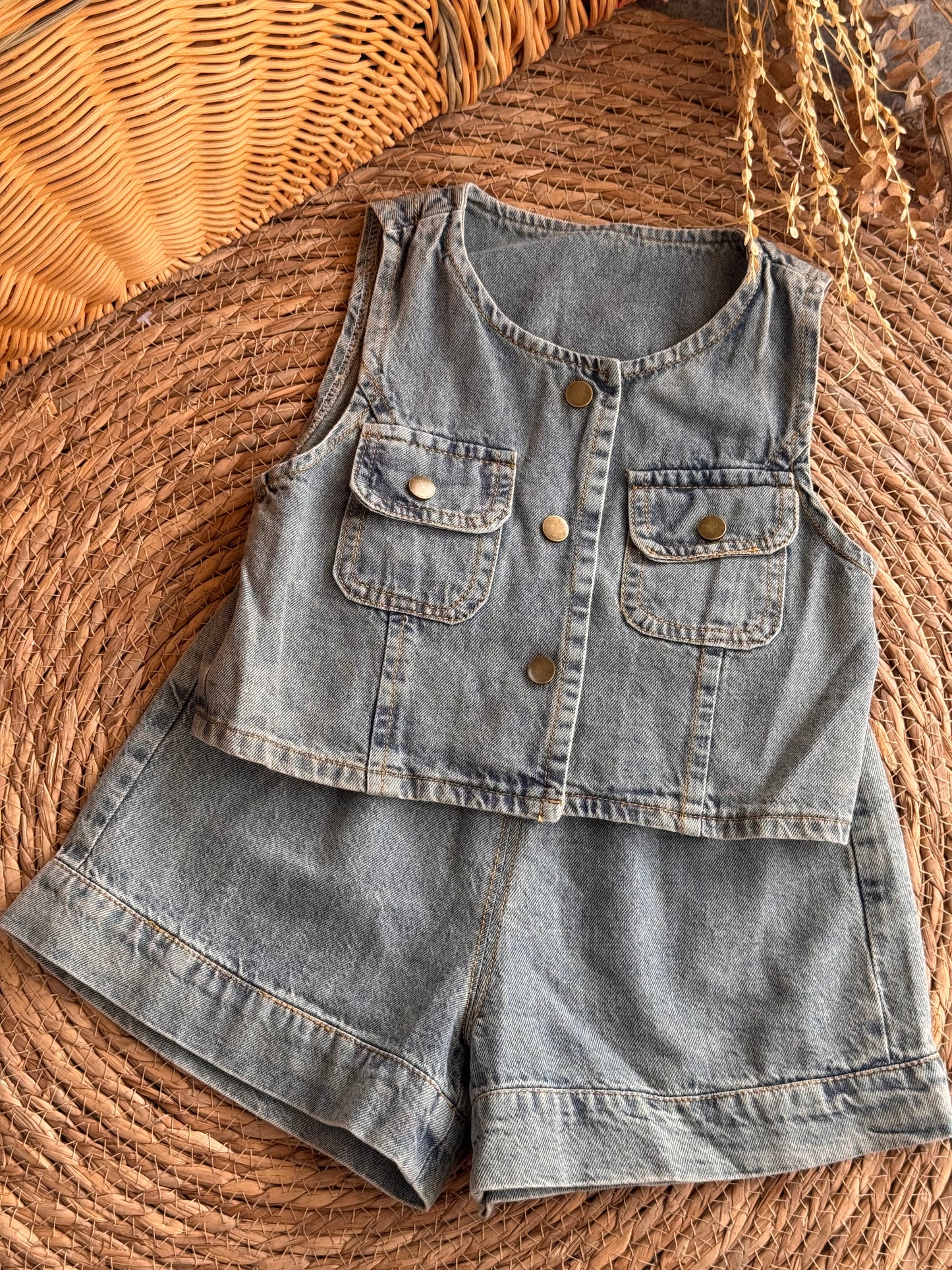 Vintage Denim Duo Set