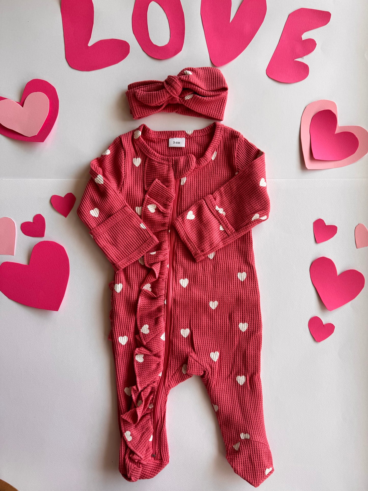 Tiny Heart Overall-Pink