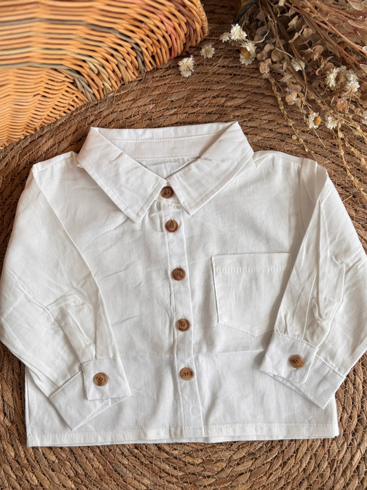 White Classic Button-Up Shirt