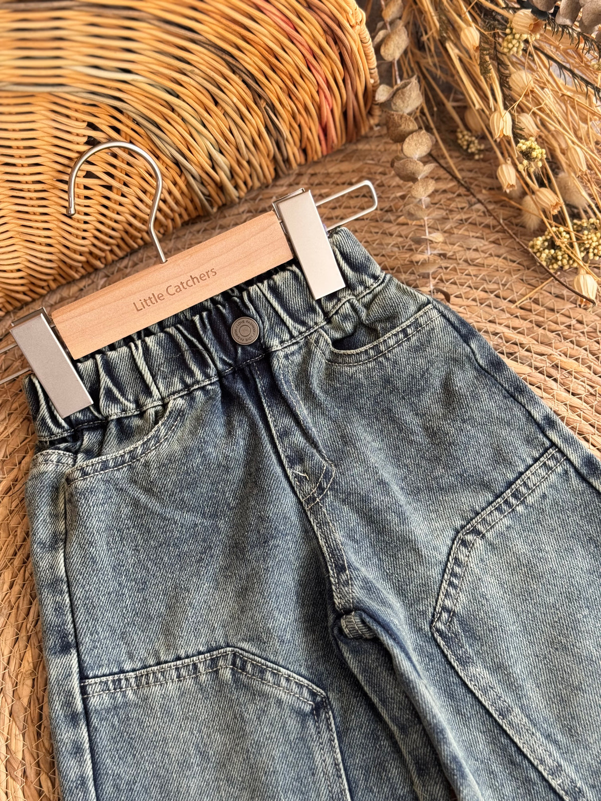 Washed Denim Pants