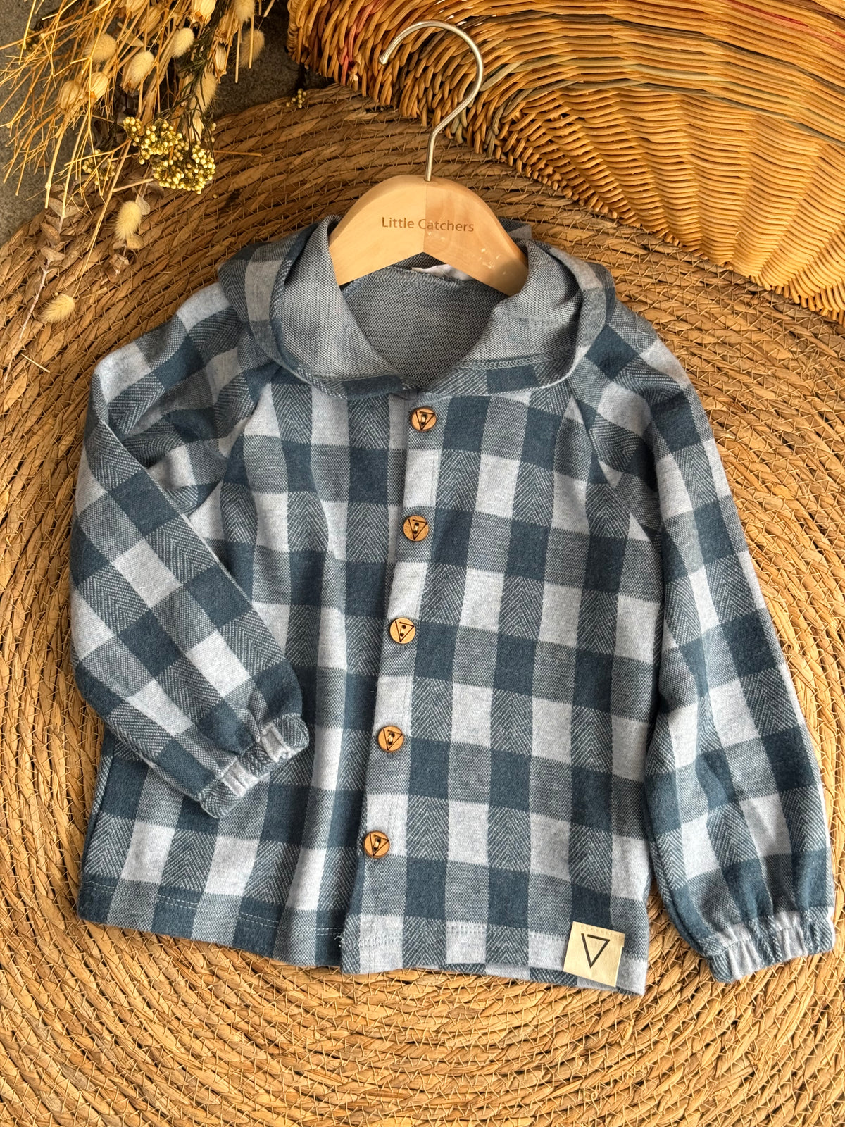 Blue & Grey Classic Plaid Button-Up Shirt