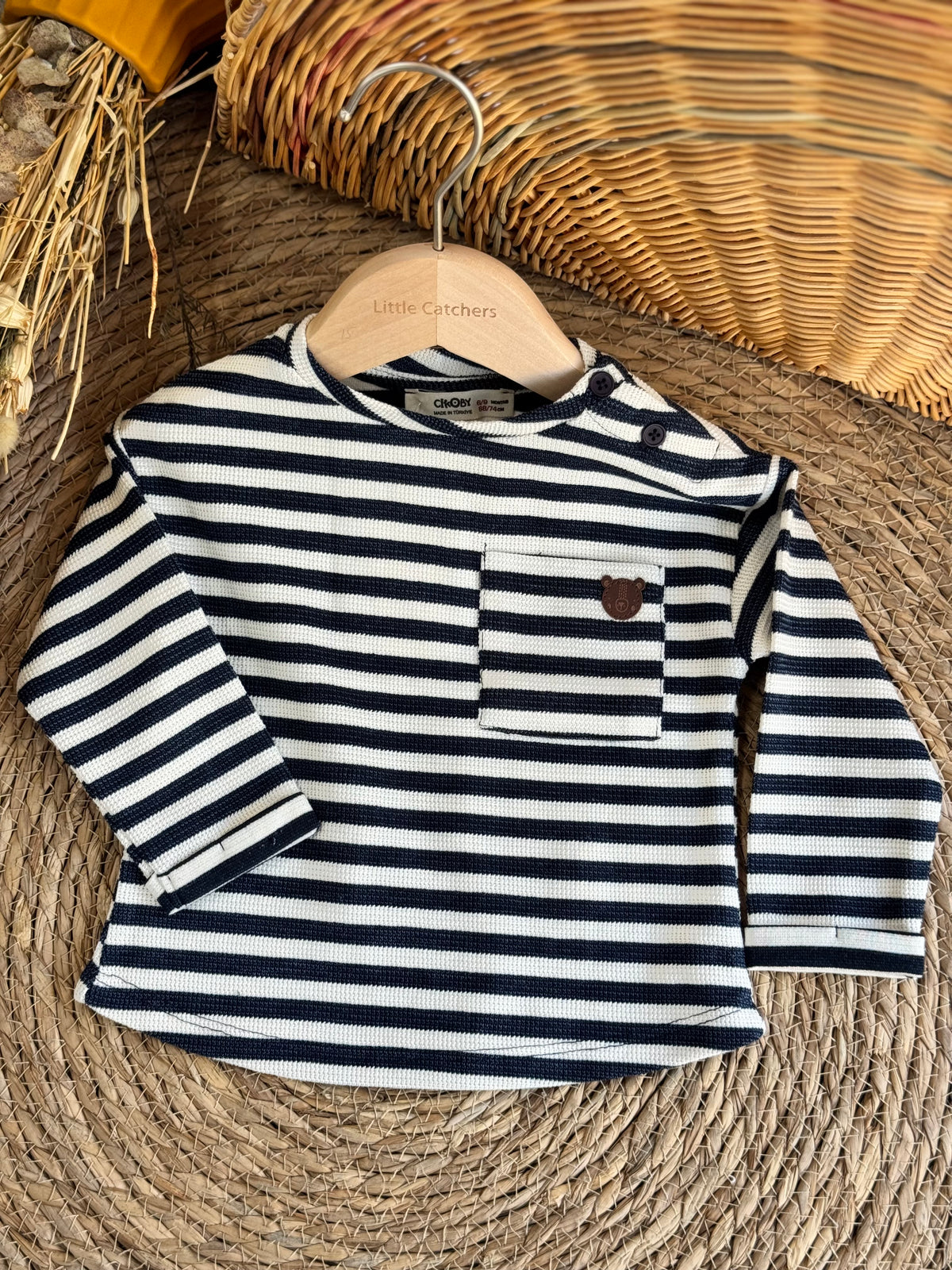 Striped Tshirt-White and black