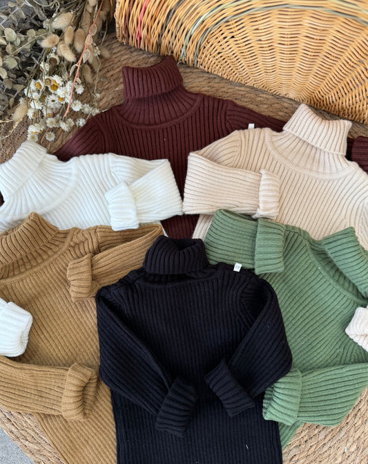 Ribbed Turtleneck Baby Sweater