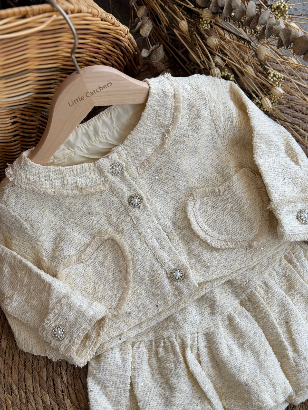 Ivory Tweed Jacket & Skirt Set