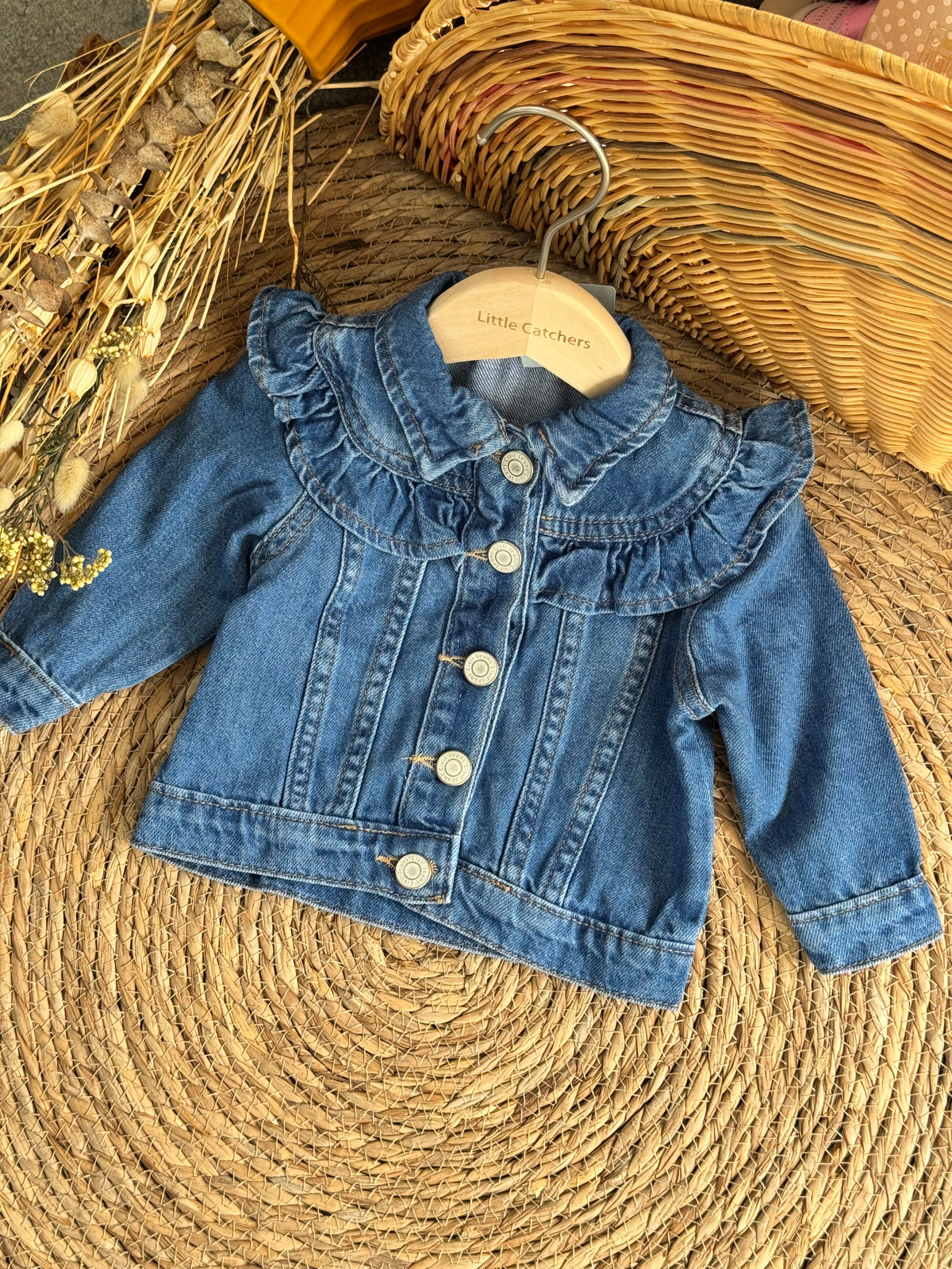 Denim Ruffle Jacket