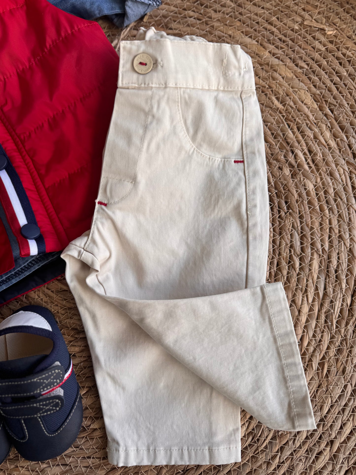 Little Urban Winter Outfit – Red & Denim