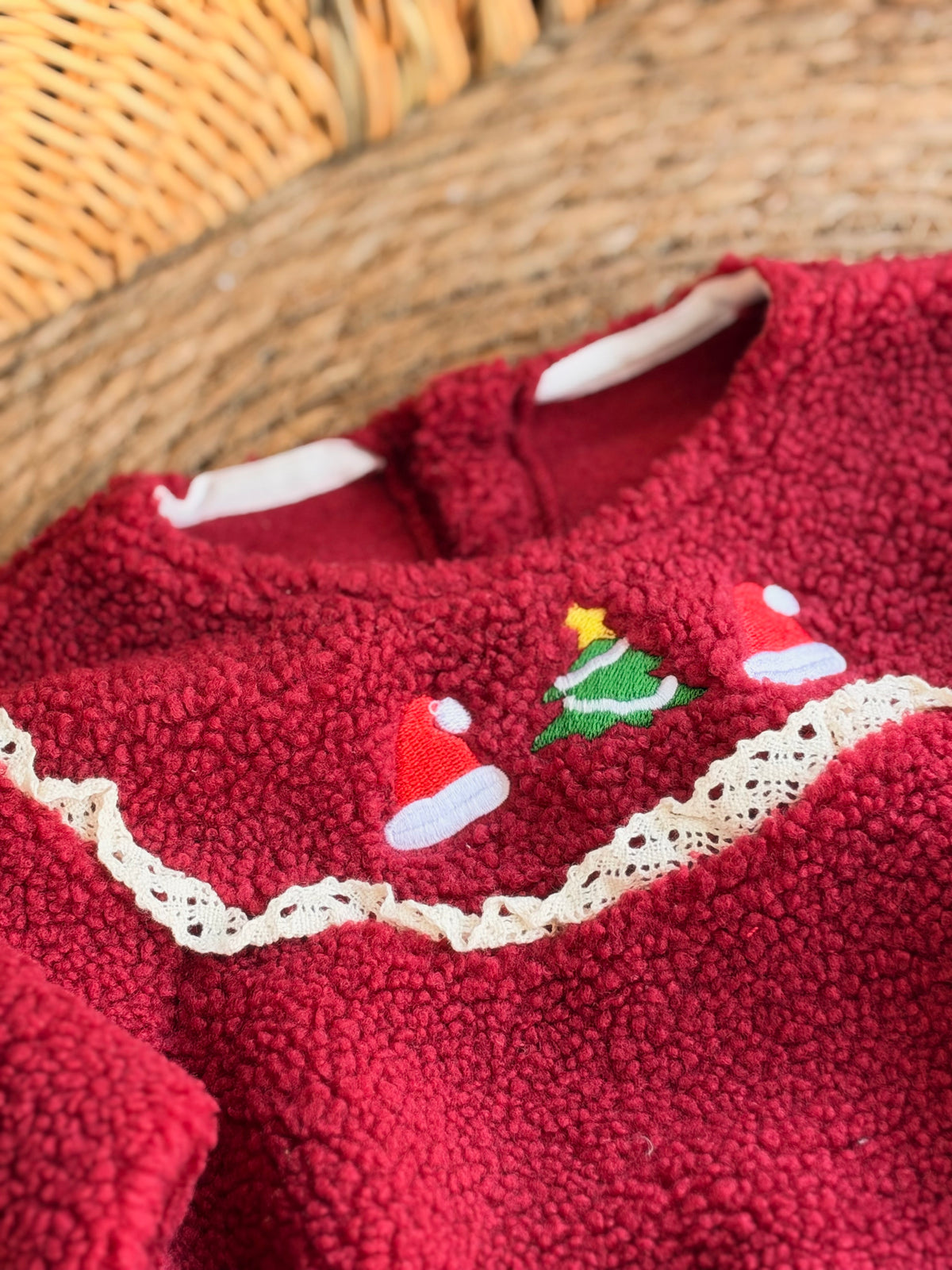 Little Christmas Tree-Burgundy Knit Dress