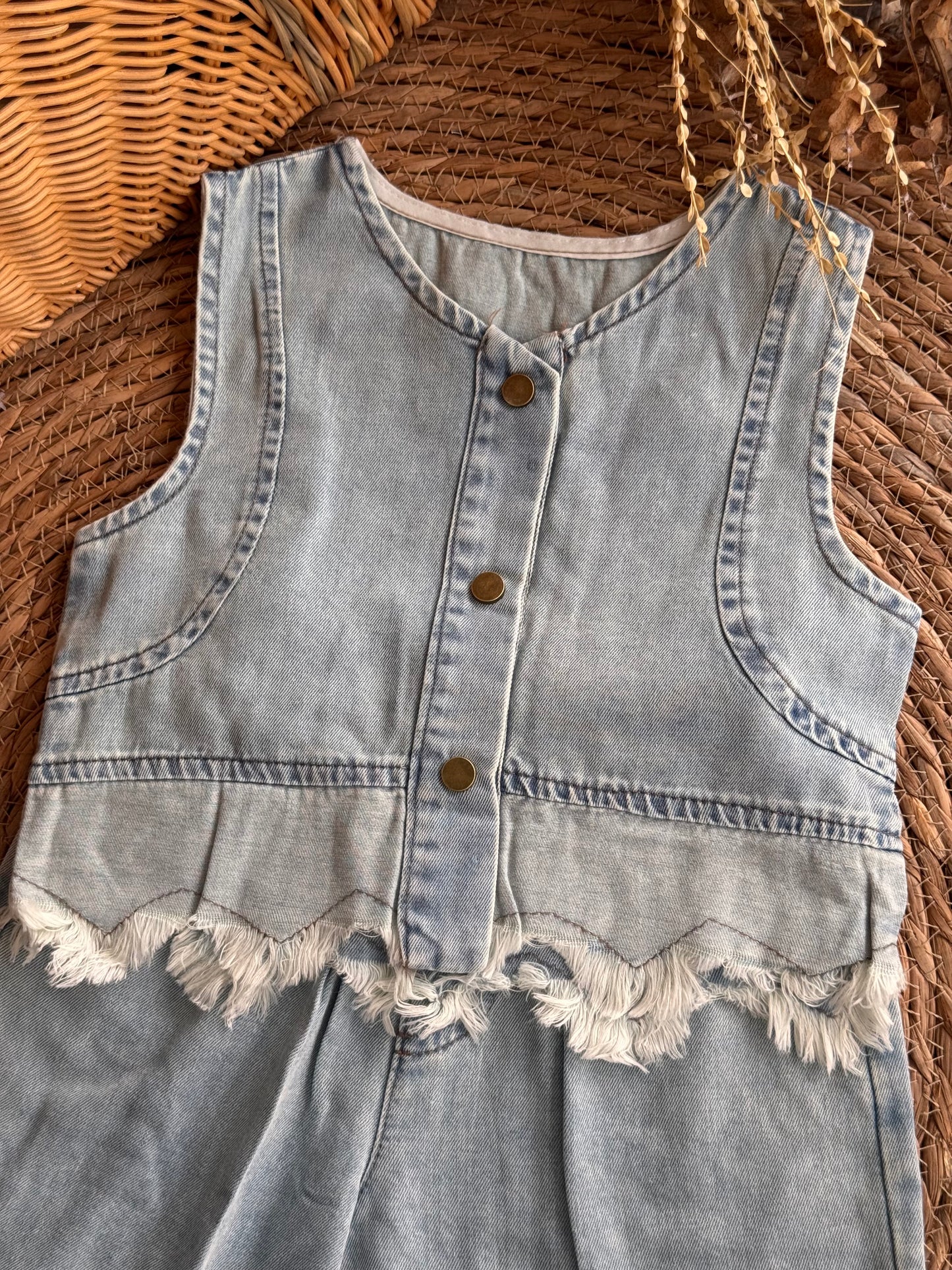 Frayed Edge Denim Set
