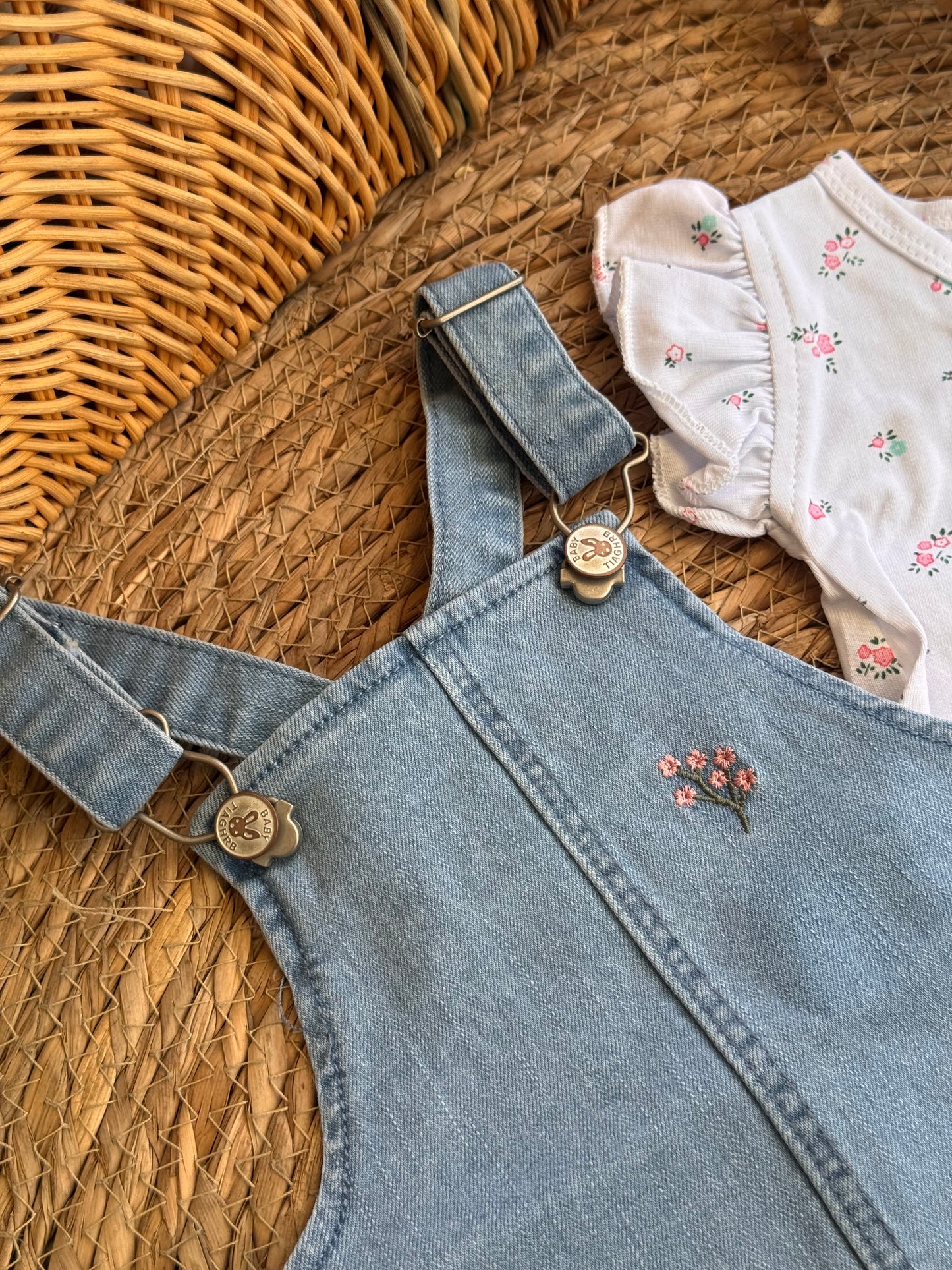 Little Blossom Denim Dress Set
