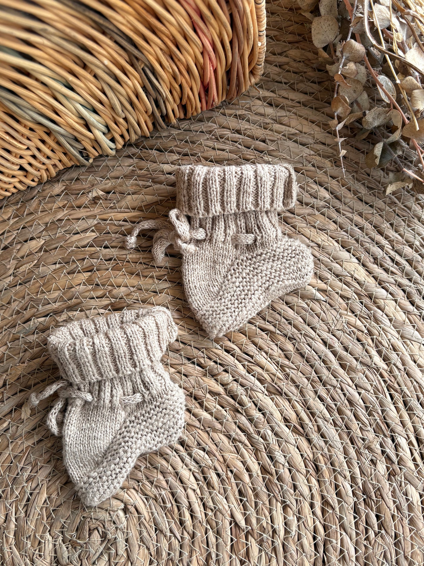 Cozy Cotton Baby Knitted Booties