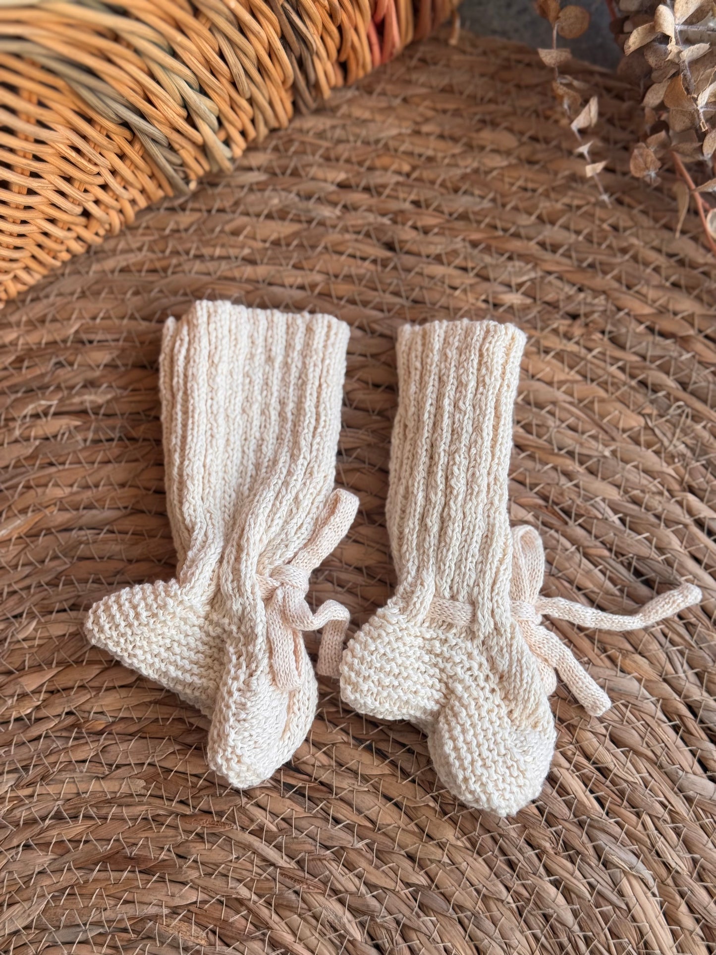 Cozy Cotton Baby knitted Booties