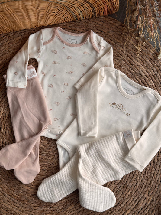 Tiny Turtles Essentials Set of 2 bodeis and 2 pants 🐢