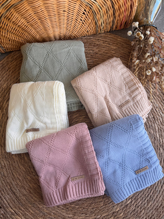 Diamond Knit Baby Blanket