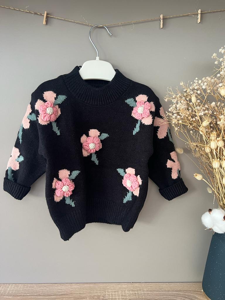 Flora knitted sweater-black