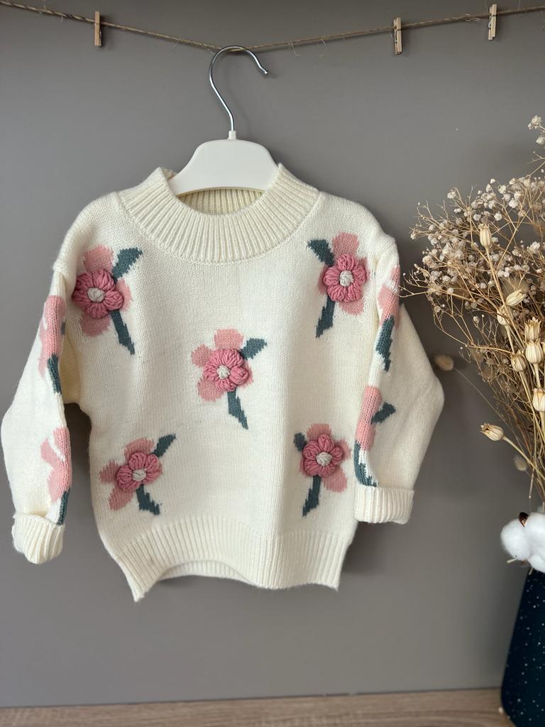Flora knitted sweater-off white