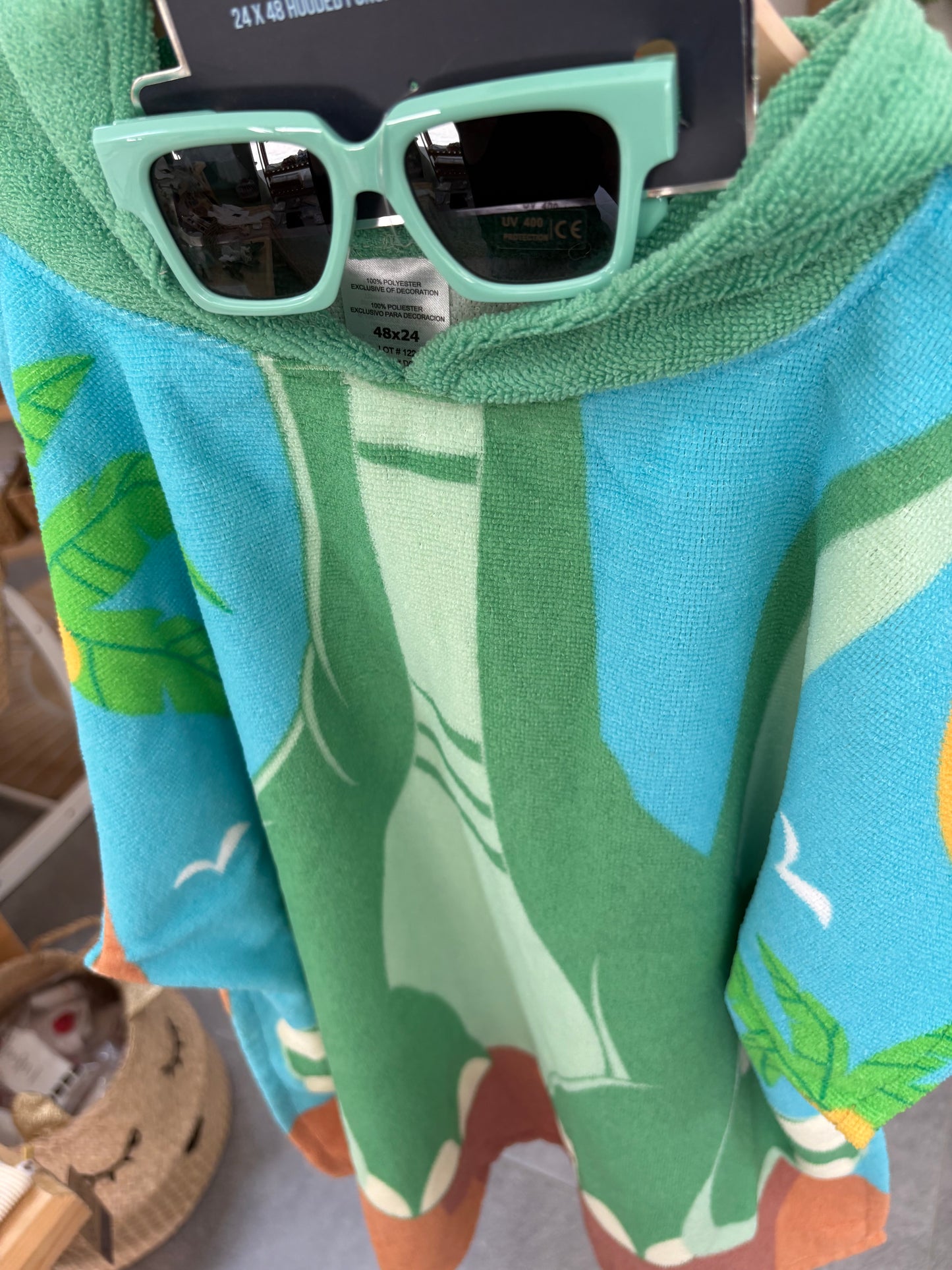 Beach Hooded Bath Towel-Crocodile Green