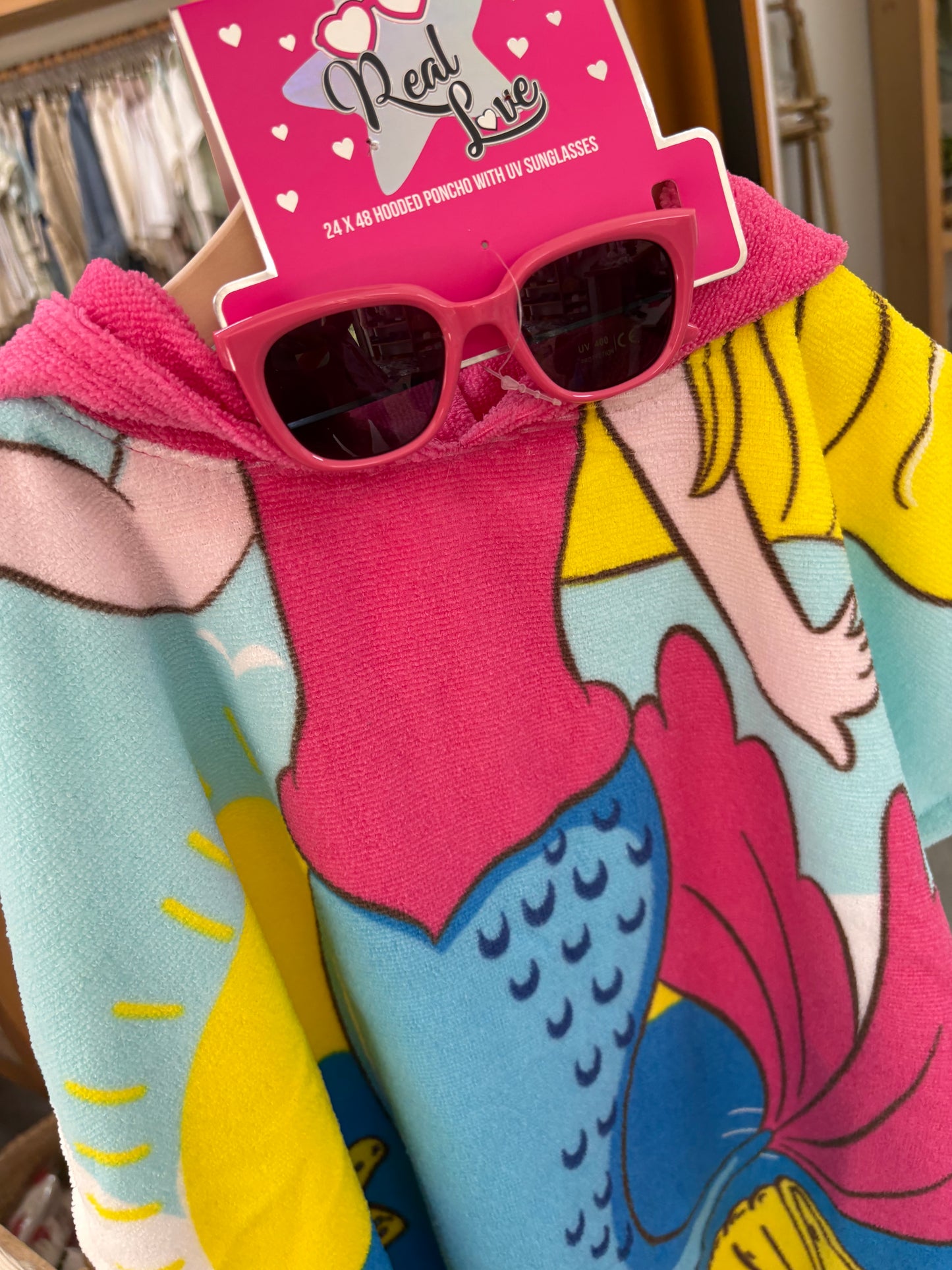 Beach hooded bath towel-Mermaid Pink