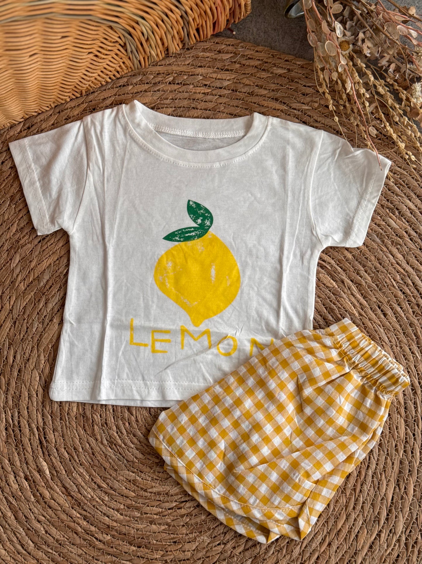 Lemon Plaid Set