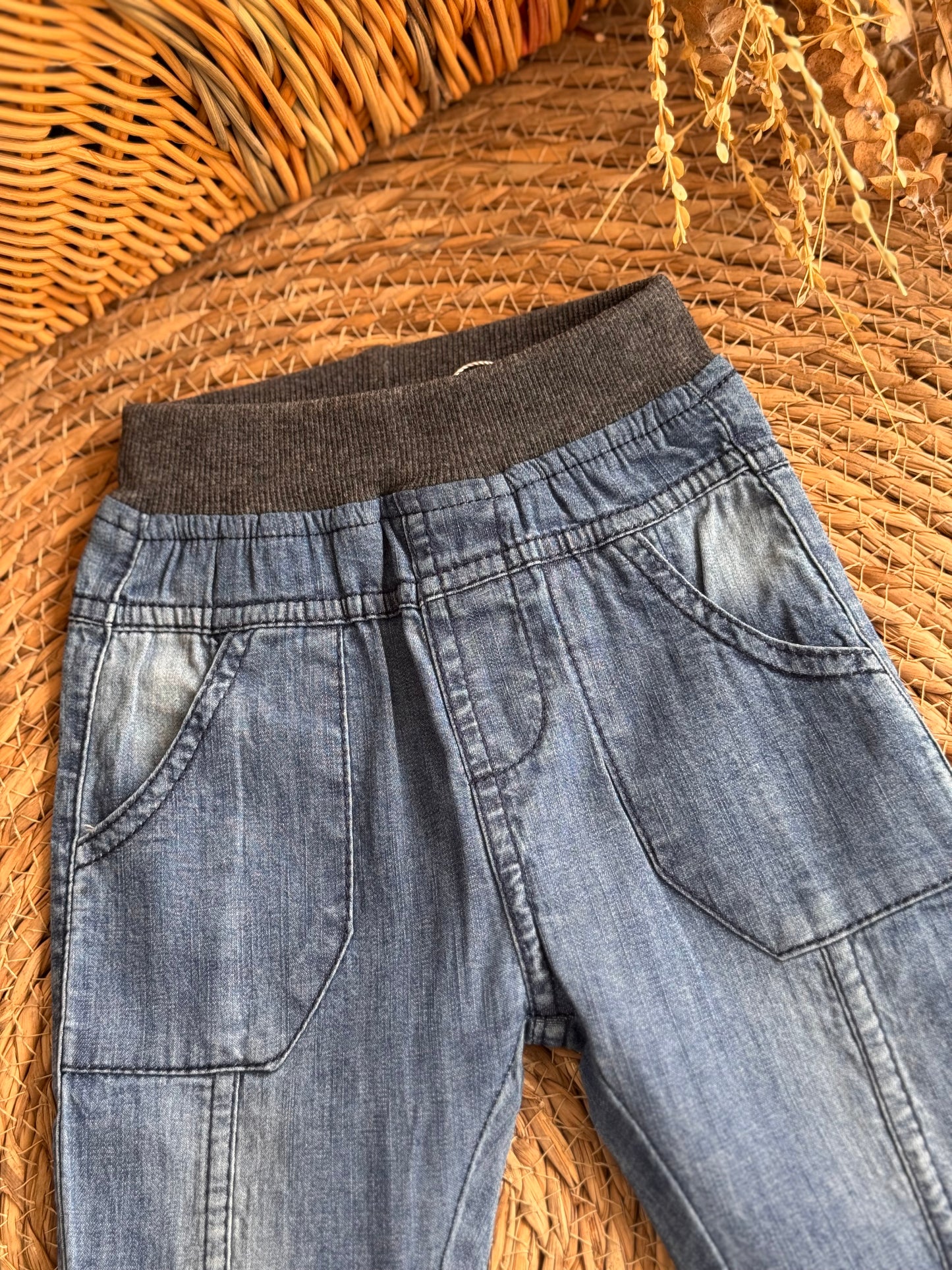 Daily Adventure Drawstring Jeans-Dark Grey