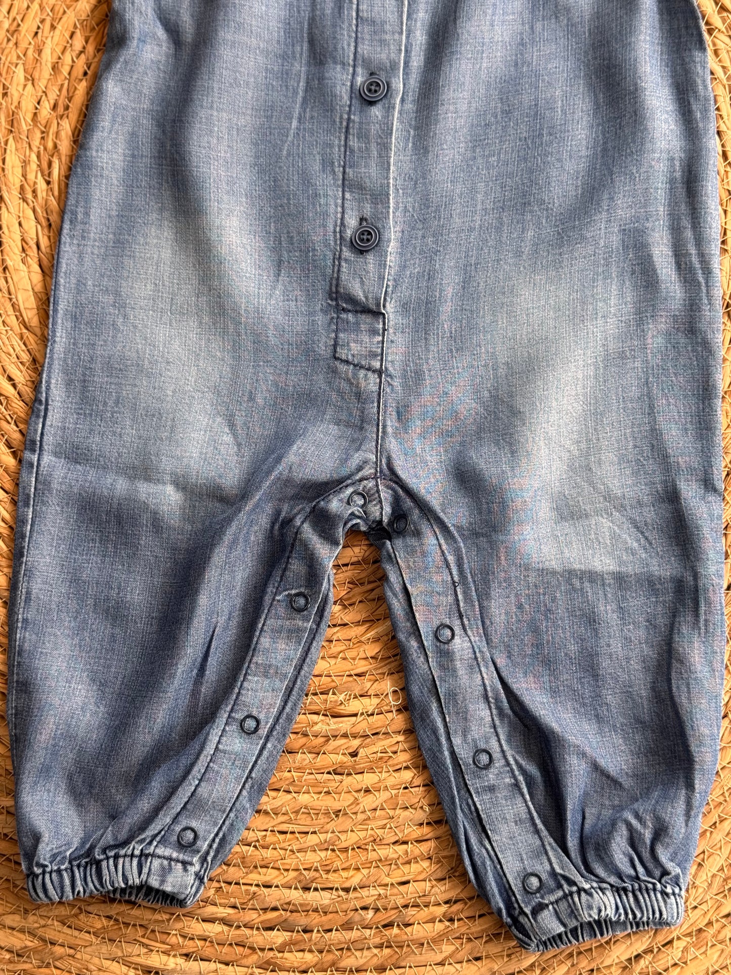 Baby Denim Ruffle Sleeve Jumpsuit