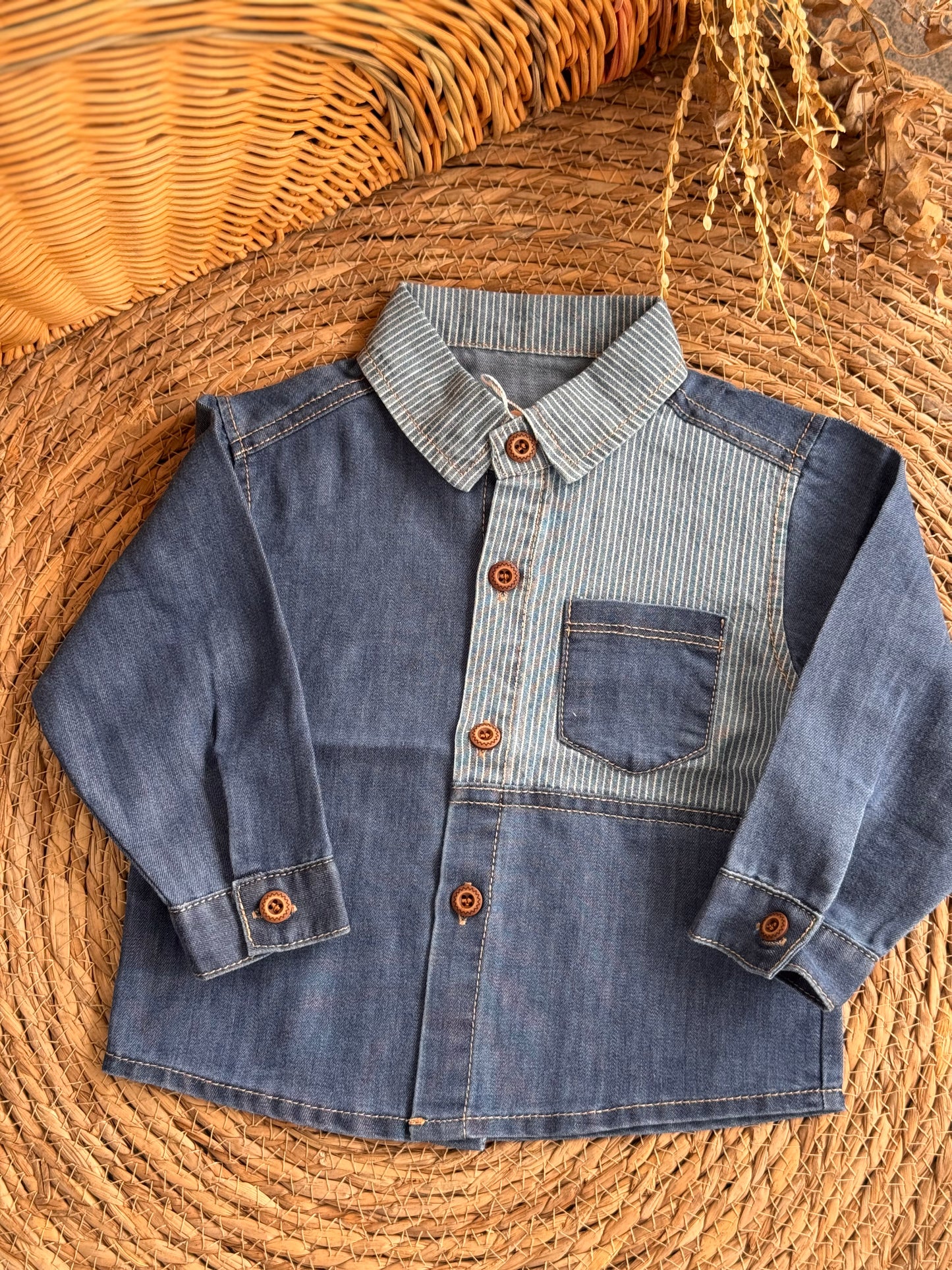 Tiny Striped Denim shirt