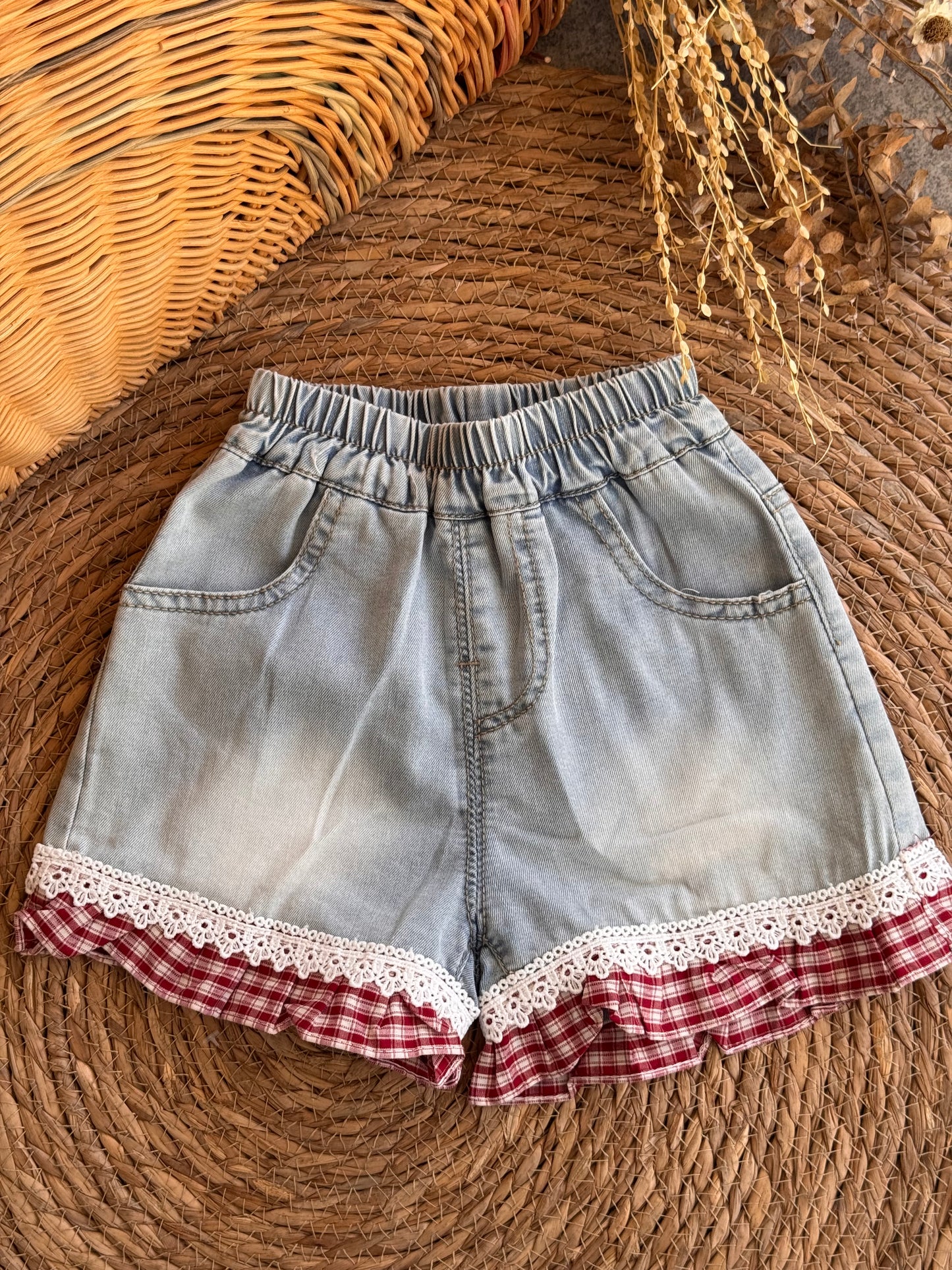 Cherry Picnic Denim Shorts 🍒