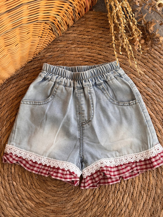 Cherry Picnic Denim Shorts 🍒
