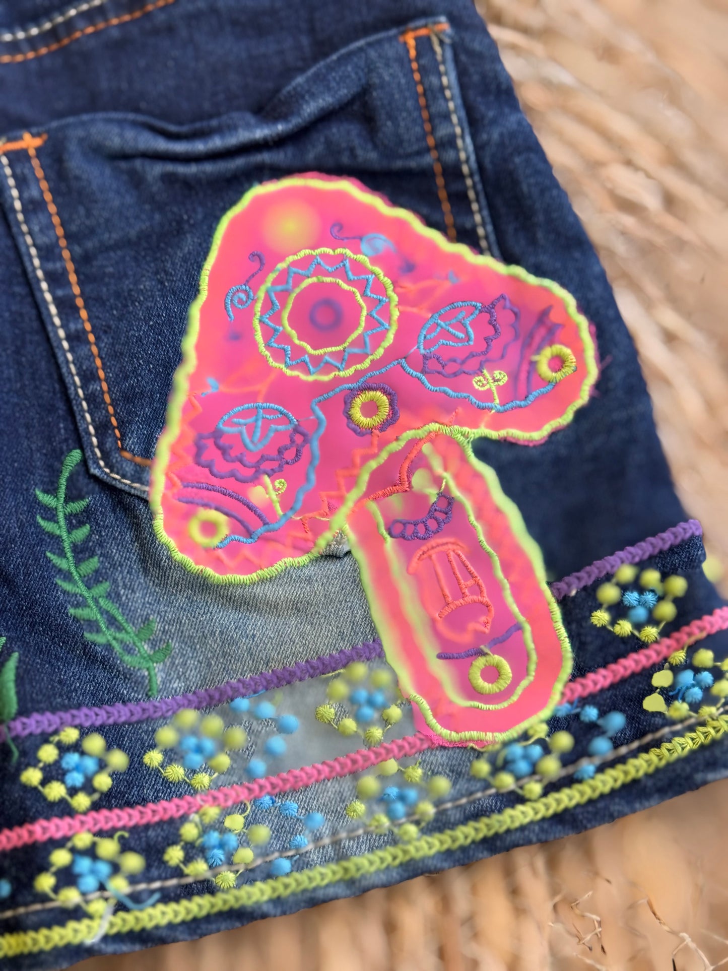 Boho Bloom Denim Skirt 🌼