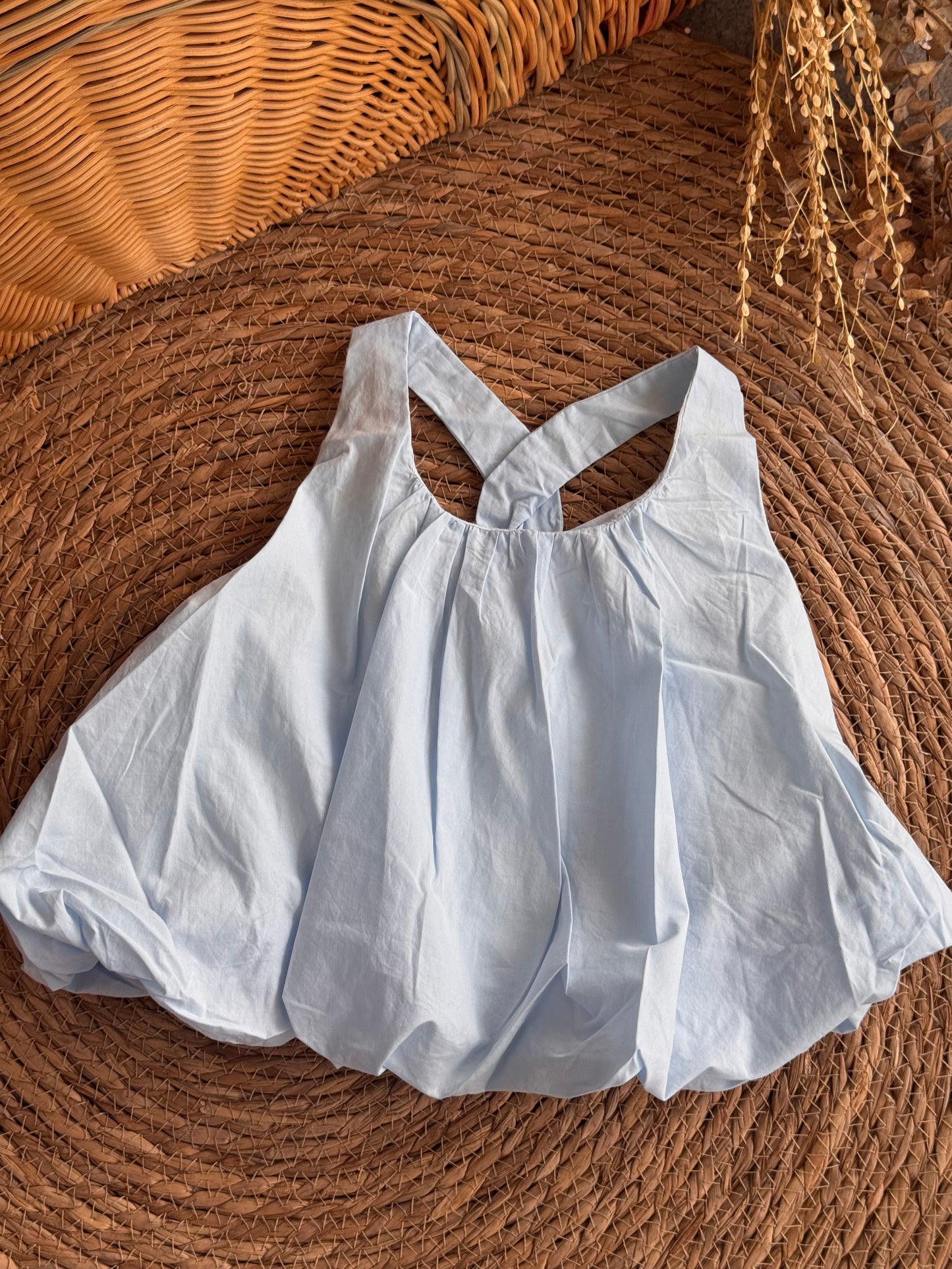 Soft Puff Top - Light Blue
