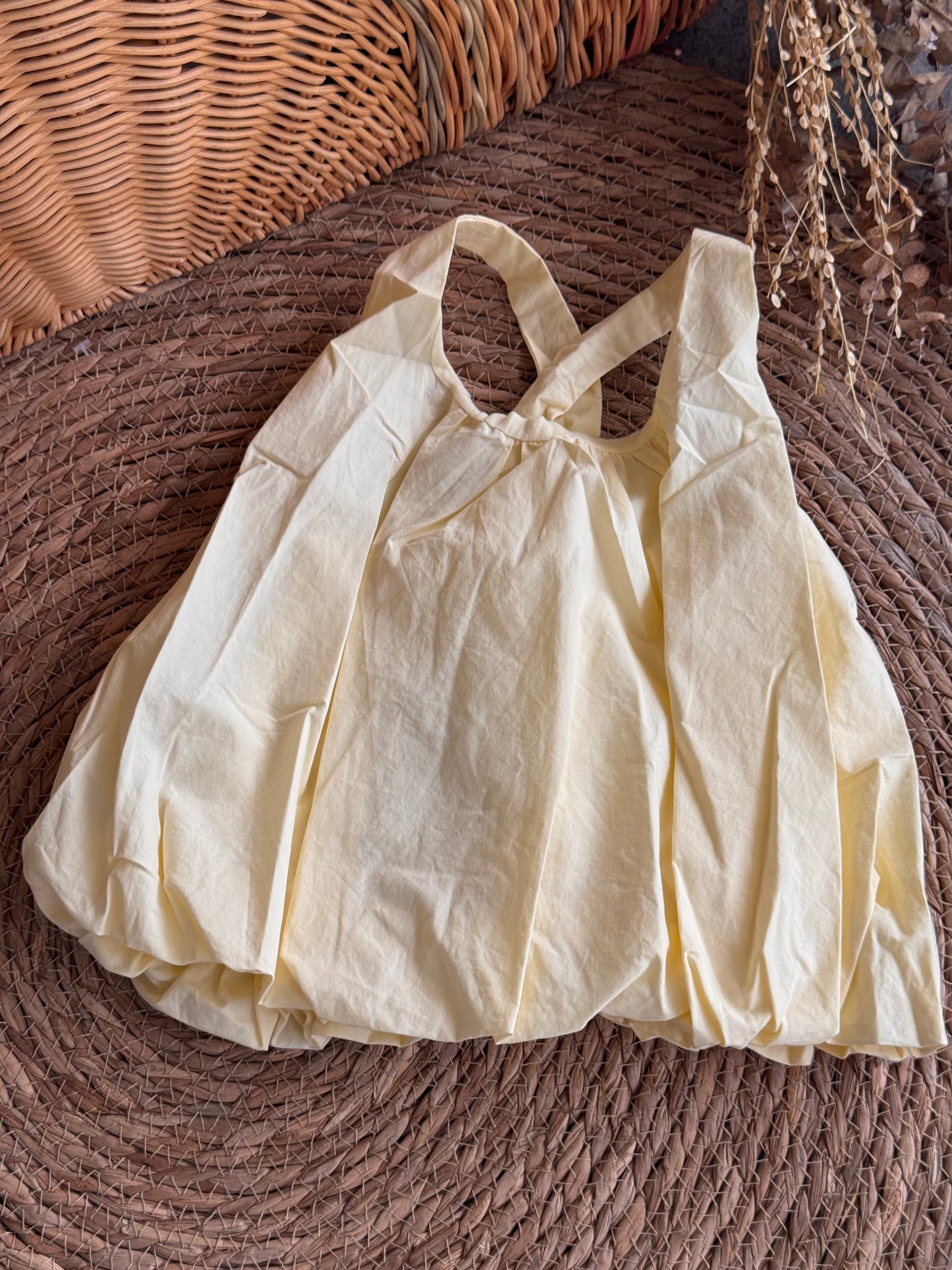 Soft Puff Top - Pastel Yellow