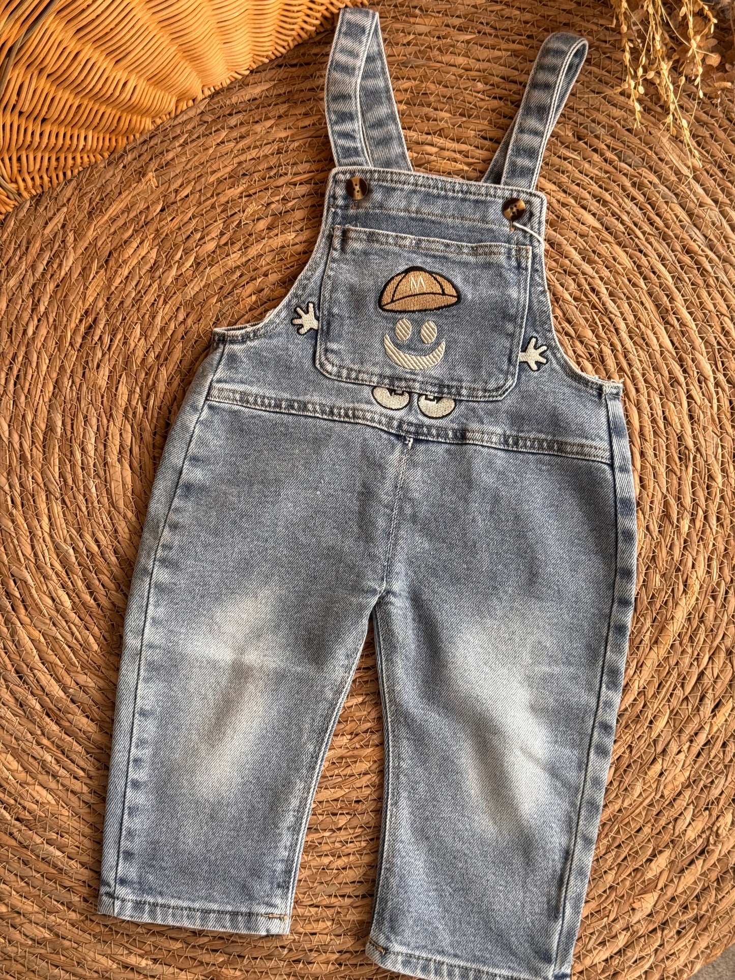 Happy Cap Denim Overalls