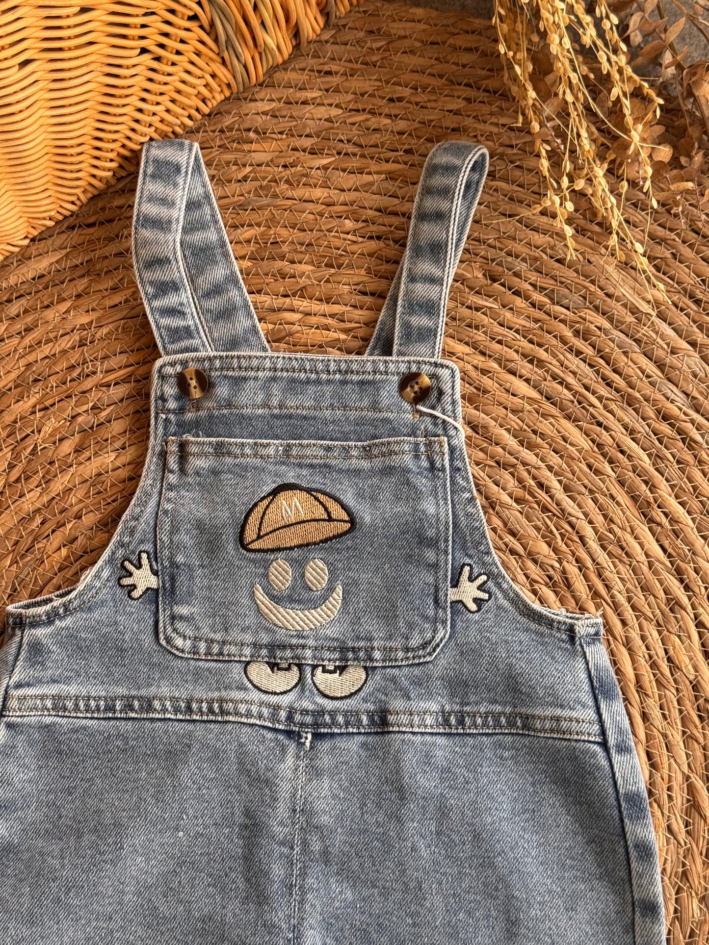 Happy Cap Denim Overalls