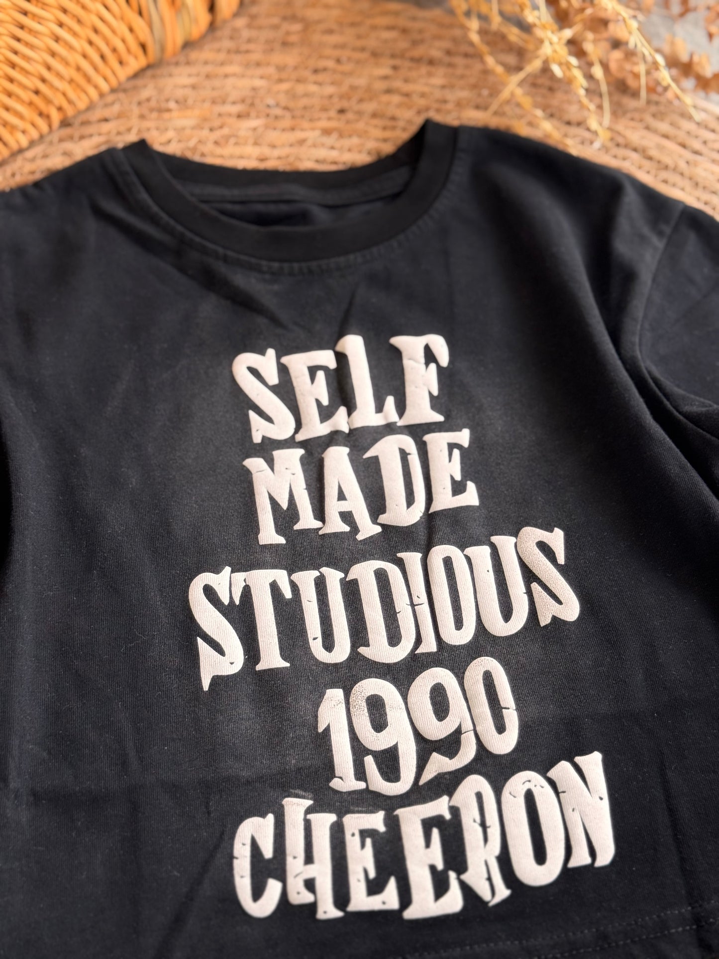 Self Made Retro Graphic Tee-Black