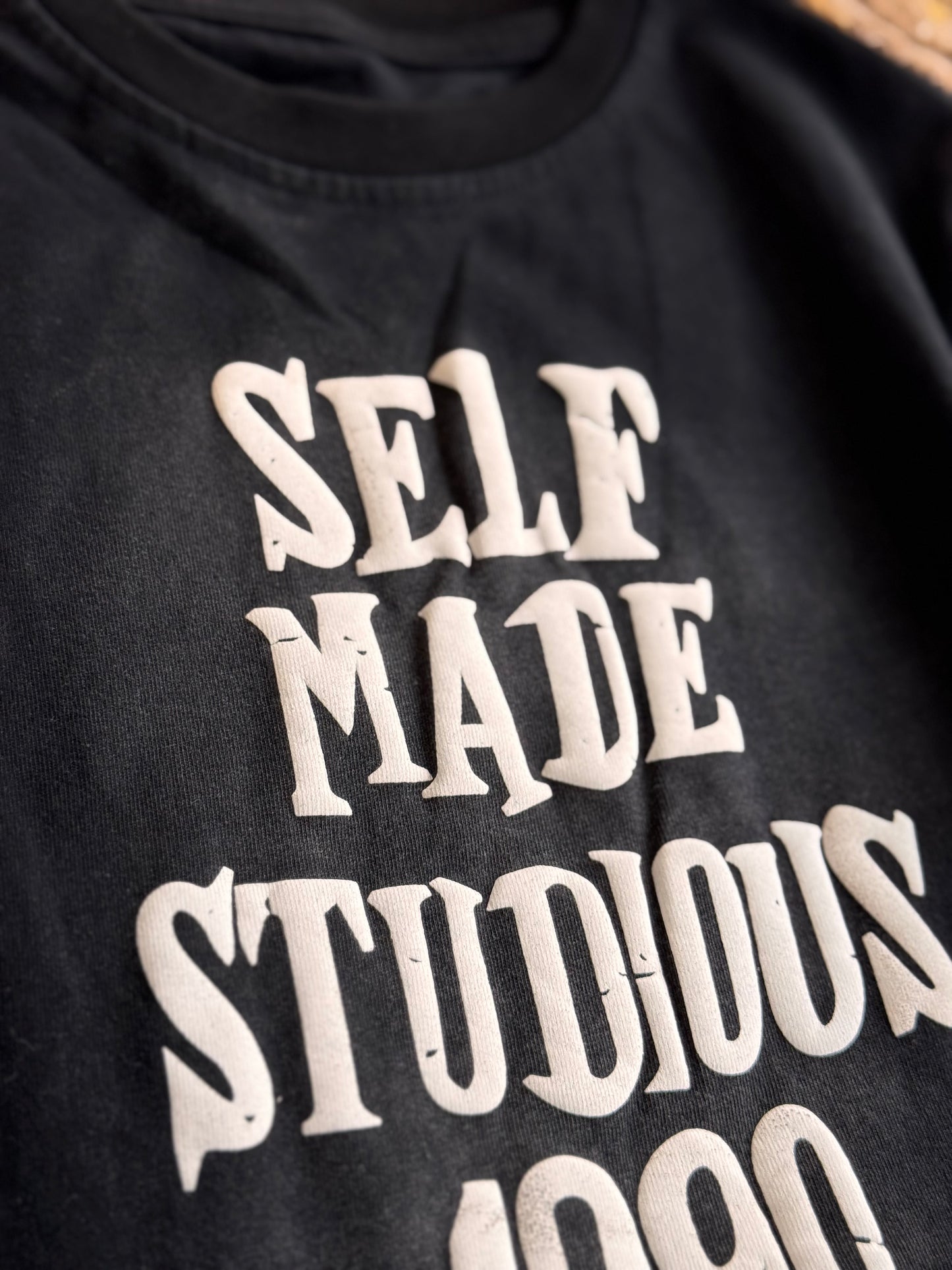 Self Made Retro Graphic Tee-Black