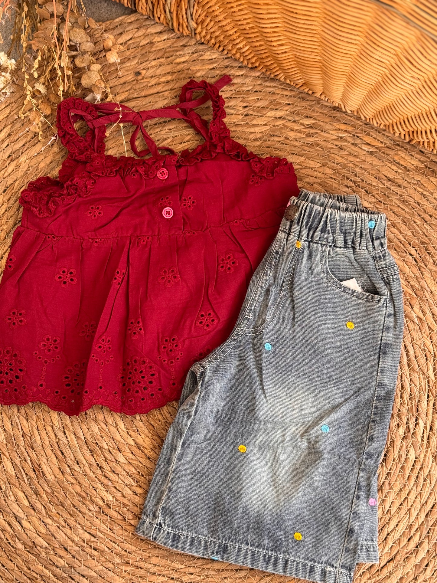 Berry Sweet Denim set
