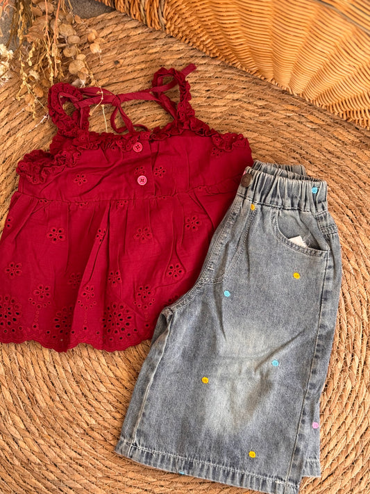 Berry Sweet Denim set