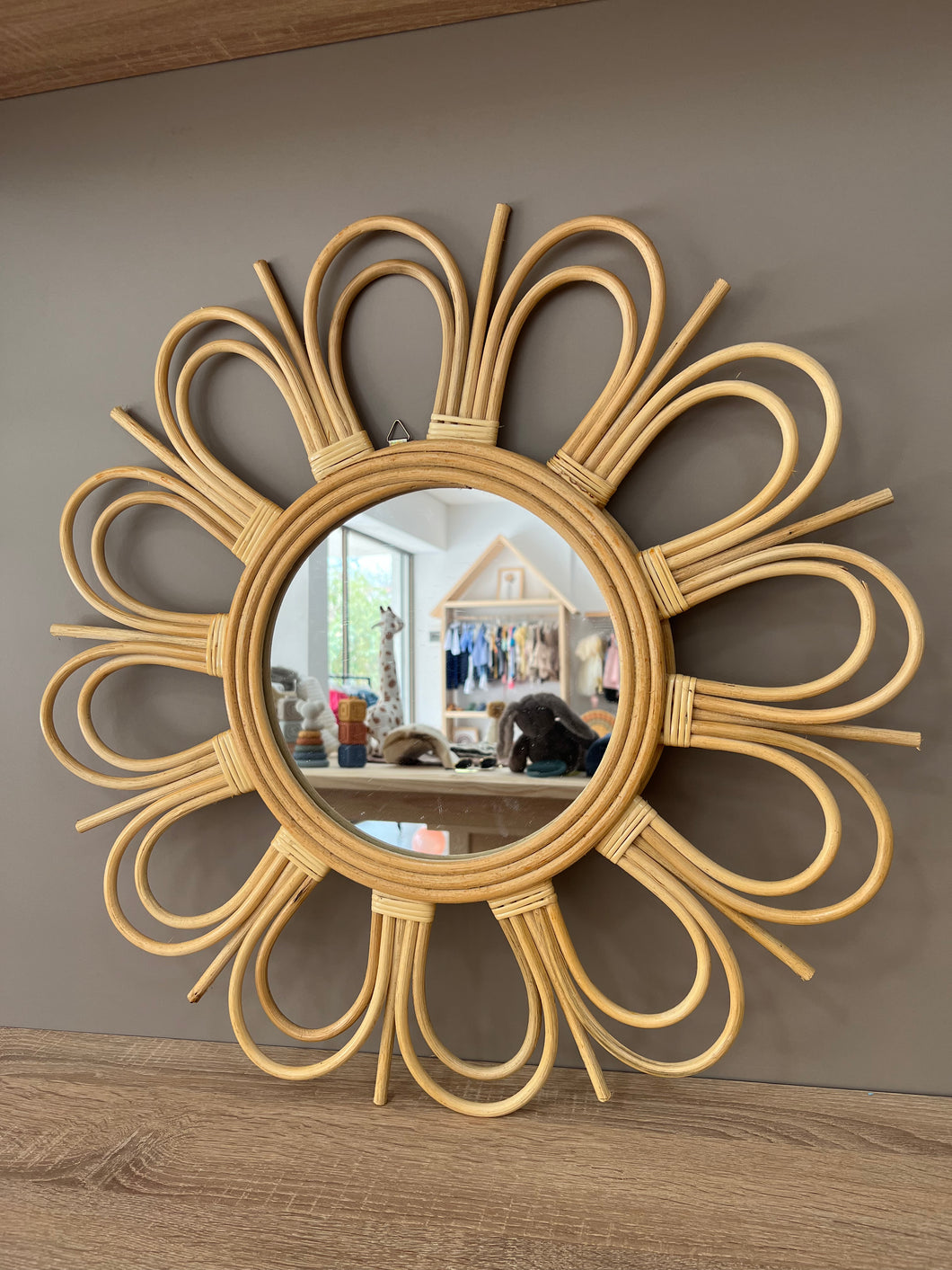 Flower Rattan Mirror