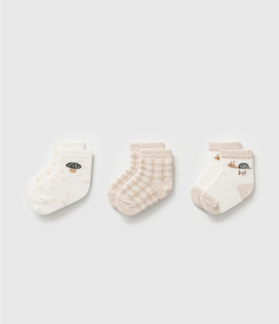 Beige Socks of 3pcs