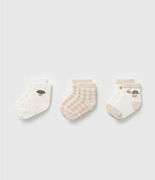 Beige Socks of 3pcs