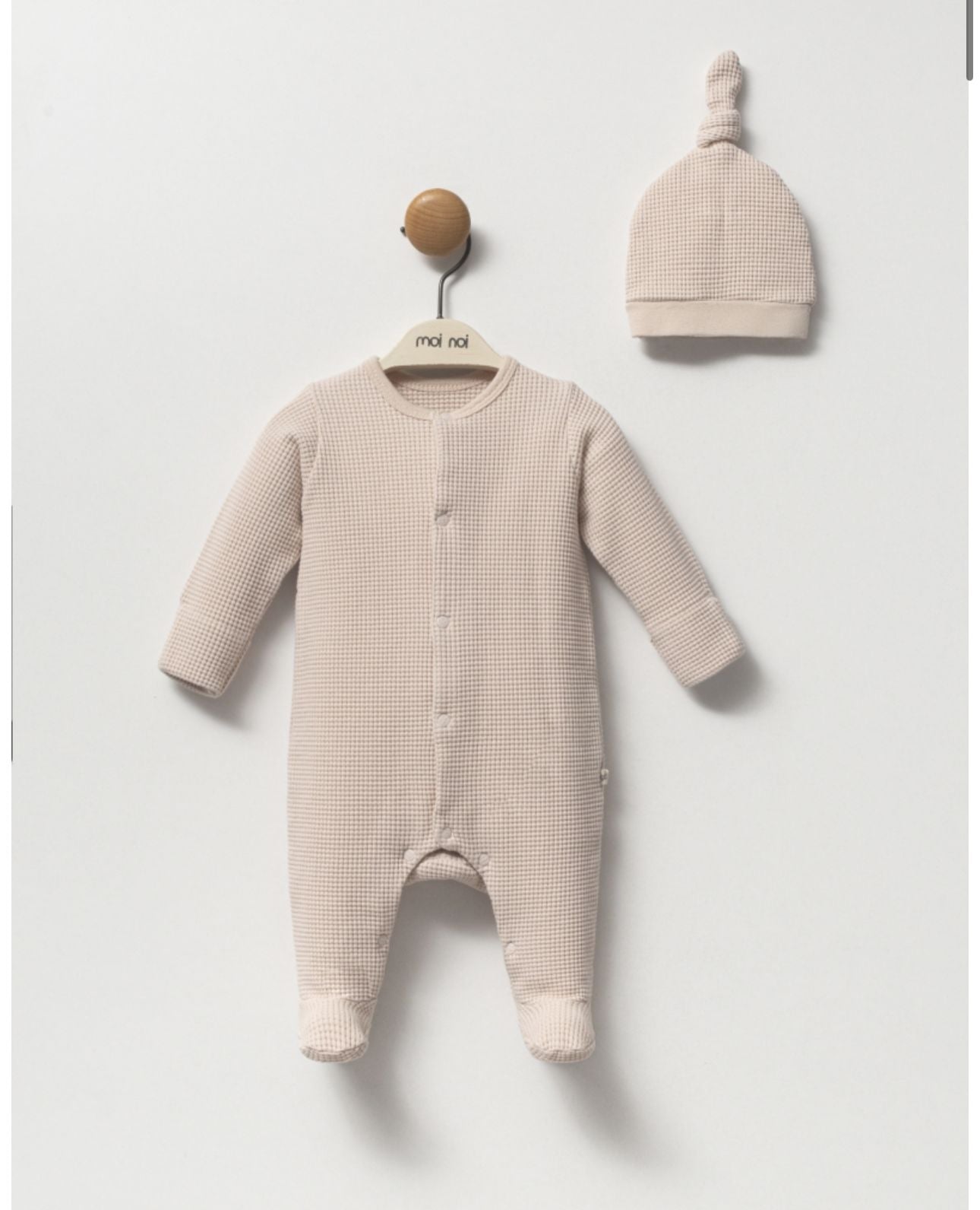 Waffles Overall With Hat-Beige