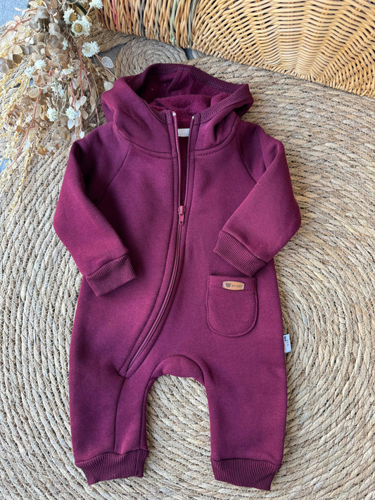 Cozy Winter Overall-Burgundy