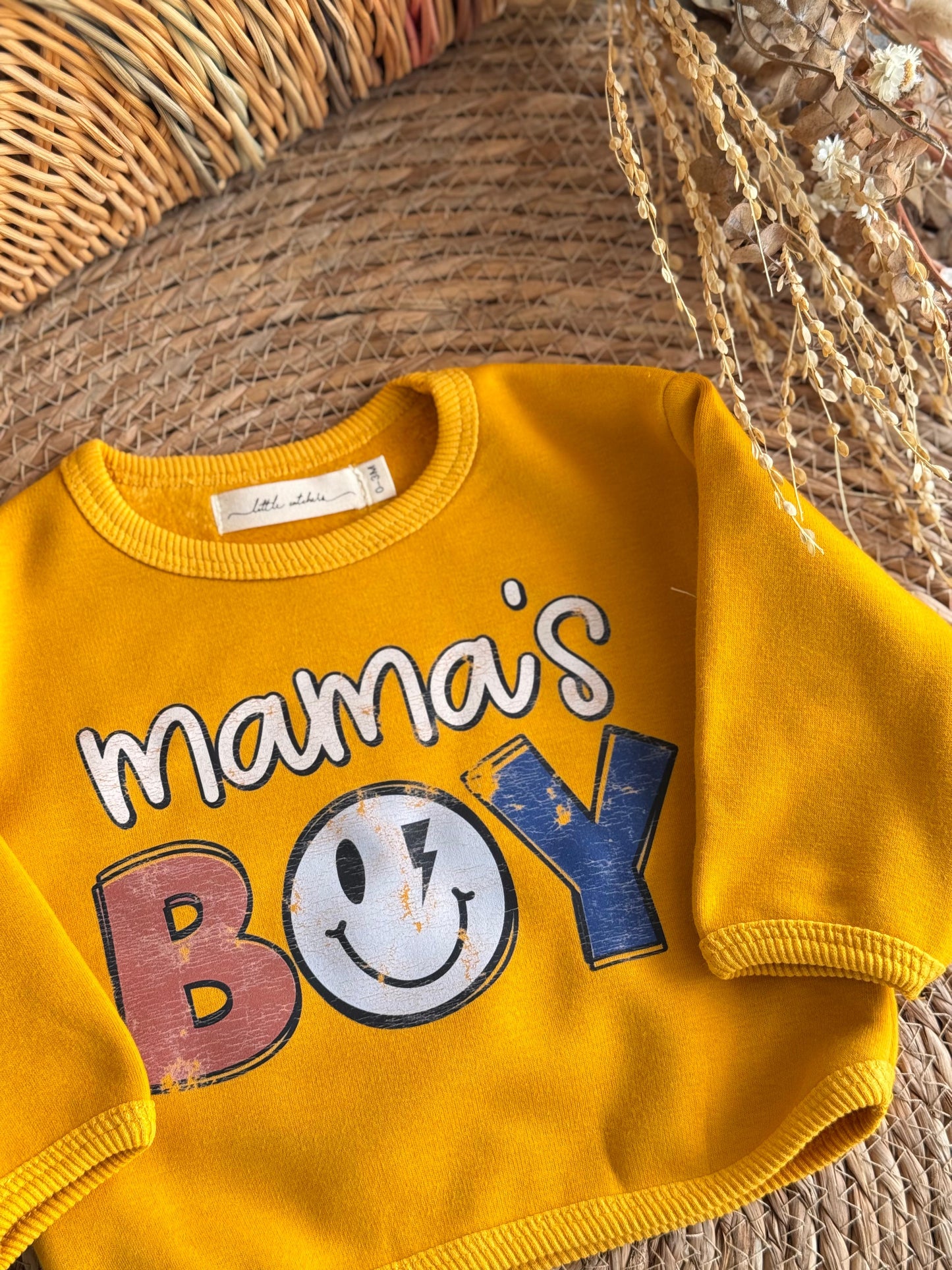 Fleeced Mama'S Boy Sweater Mustard
