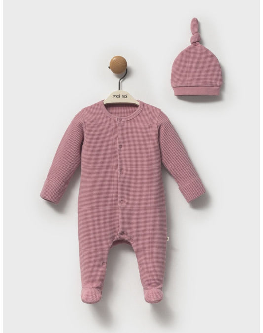 Waffles Overall With Hat-Pink