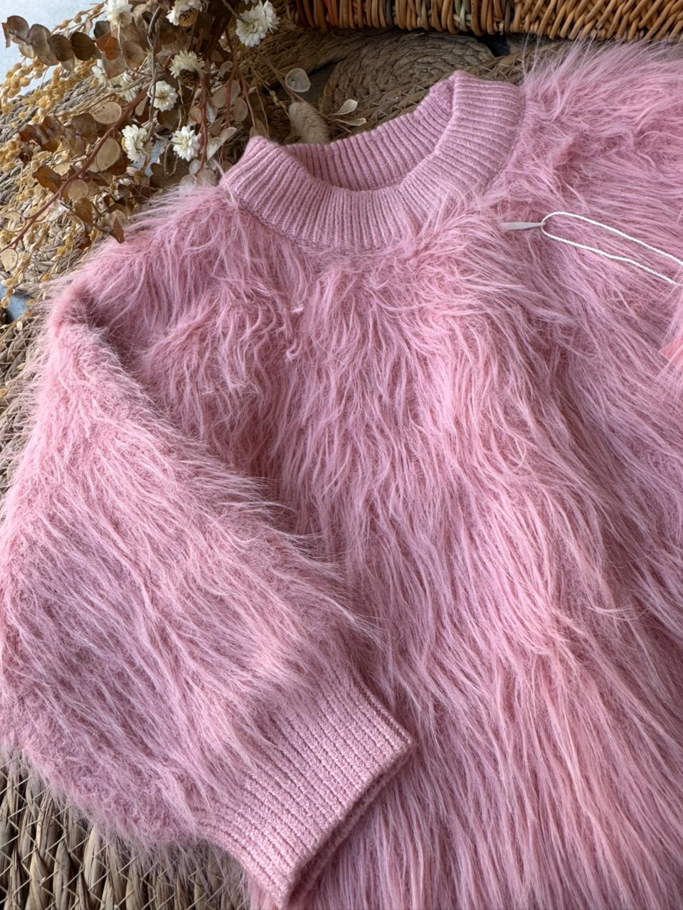 Pink Fuzzy Knit Sweater