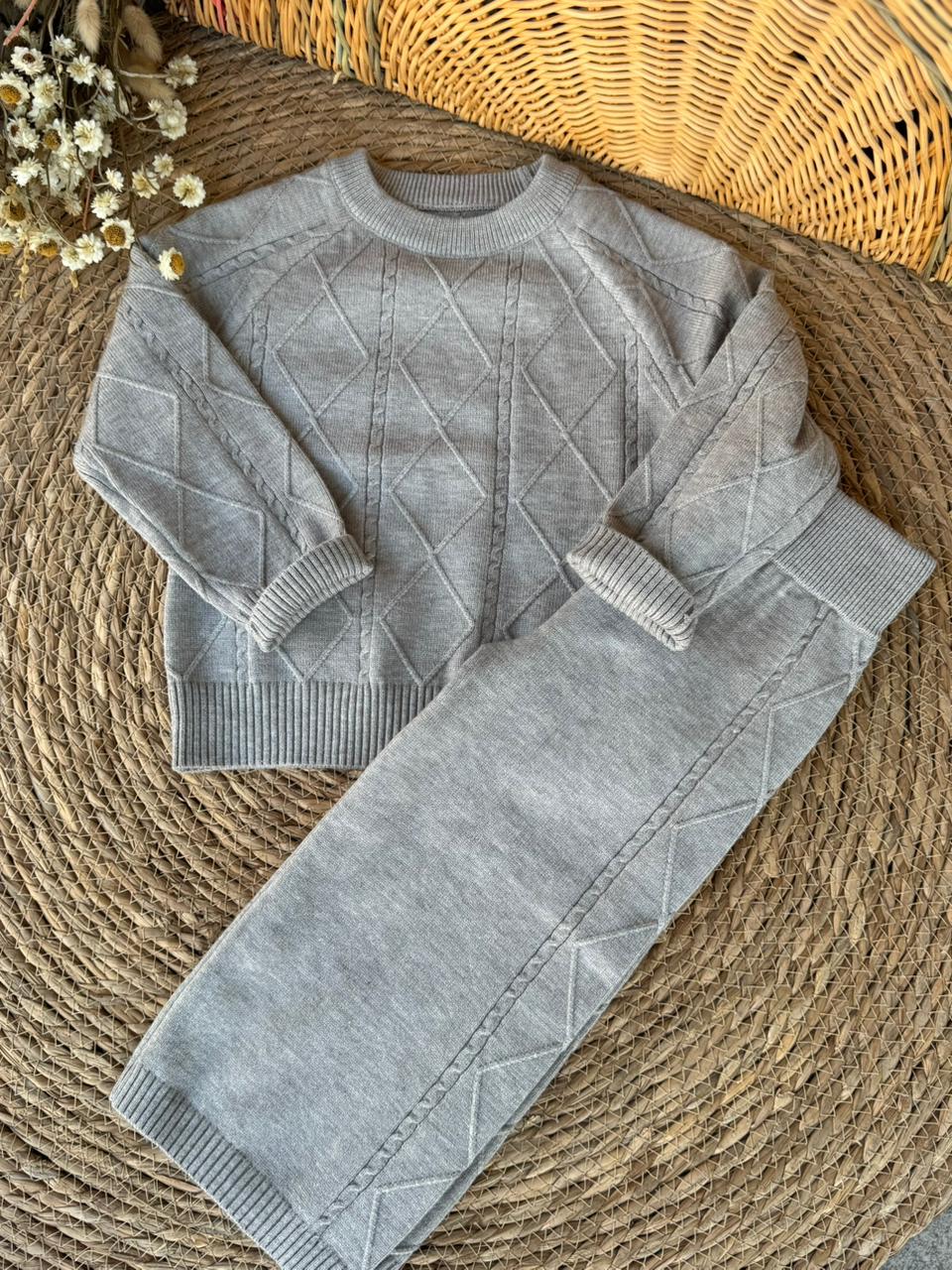Soft Knit Set-Grey