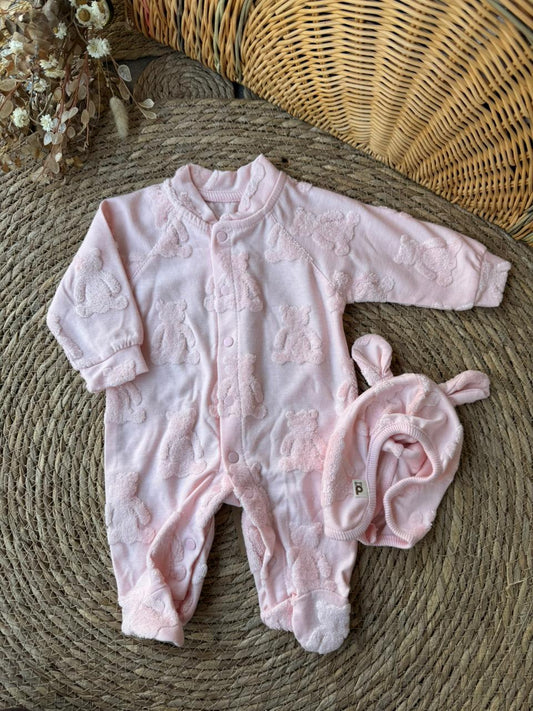 Hooded Romper-Pink