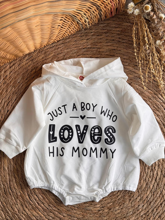 Just A Boy Hooded Romper